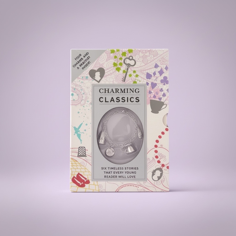 Charming Classics Book Box Set + Charm Bracelet NEW Ages 8–12 Gift